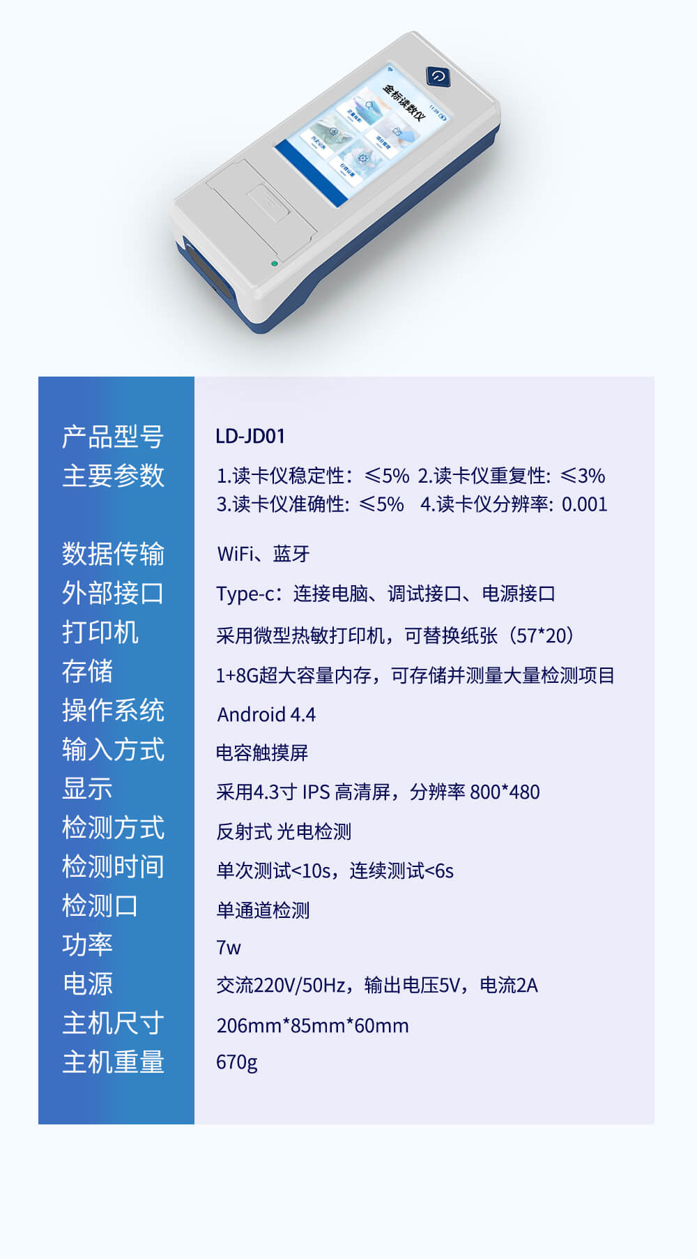 手持式金標(biāo)讀數(shù)儀